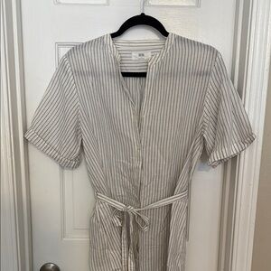 Coastal Striped Linen Dress